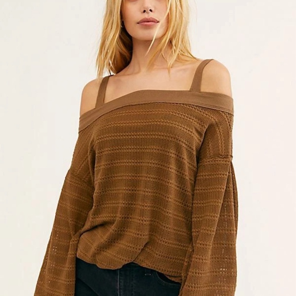Free People Sistine Top Hacci knit cold shoulder